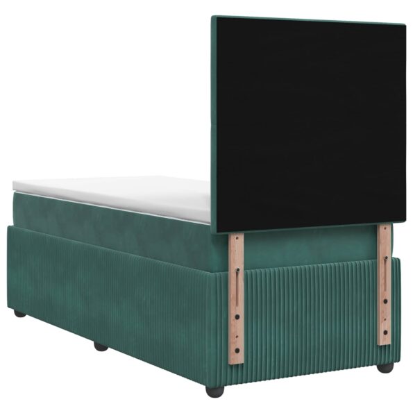 vidaXL Posteľ boxspring s matracom Tmavozelená 100 x 200 cm Zamat – Obrázok 7