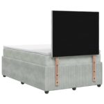 vidaXL Posteľ boxspring s matracom Svetlosivá 120 x 190 cm Zamat – Obrázok 7