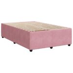 vidaXL Posteľ boxspring s matracom Ružová 120 x 190 cm Zamat – Obrázok 4
