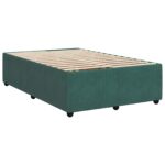 vidaXL Posteľ boxspring s matracom Tmavozelená 120 x 200 cm Zamat – Obrázok 4