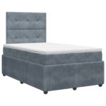 vidaXL Posteľ boxspring s matracom Tmavosivá 120 x 200 cm Zamat