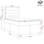 vidaXL Posteľ boxspring s matracom Tmavosivá 120 x 200 cm Zamat – Obrázok 10