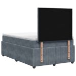 vidaXL Posteľ boxspring s matracom Tmavosivá 120 x 200 cm Zamat – Obrázok 7