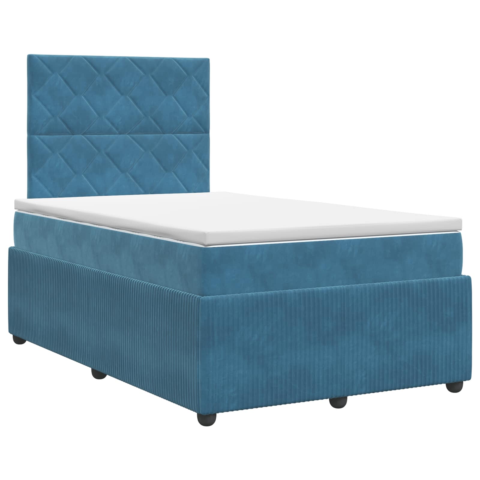 3454593_1.jpg vidaXL Posteľ boxspring s matracom Modrá 120 x 200 cm Zamat – Obrázok 1