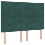vidaXL Posteľ boxspring s matracom Tmavozelená 140 x 190 cm Zamat – Obrázok 3