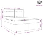 vidaXL Posteľ boxspring s matracom Čierna 140 x 200 cm Zamat – Obrázok 11
