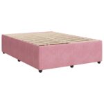 vidaXL Posteľ boxspring s matracom Ružová 140 x 200 cm Zamat – Obrázok 4