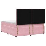 vidaXL Posteľ boxspring s matracom Ružová 140 x 200 cm Zamat – Obrázok 7