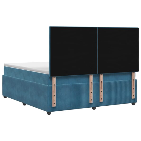 vidaXL Posteľ boxspring s matracom Modrá 160 x 200 cm Zamat – Obrázok 7