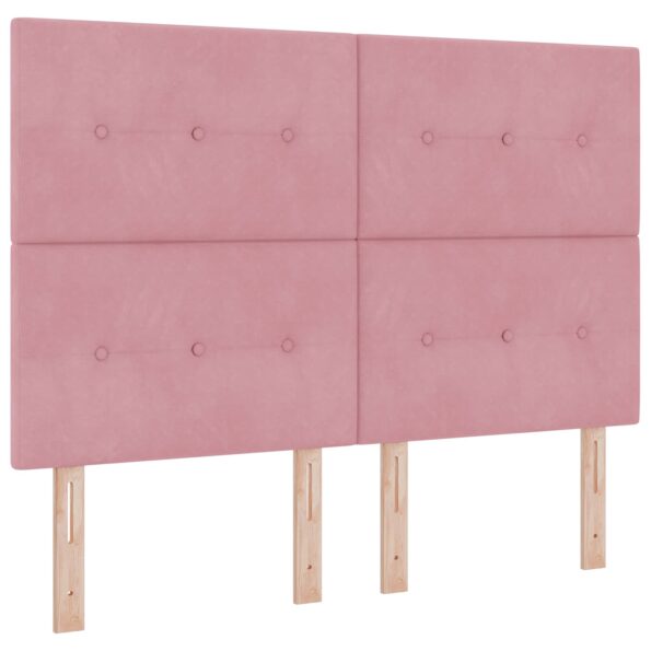 vidaXL Posteľ boxspring s matracom Ružová 180 x 200 cm Zamat – Obrázok 3