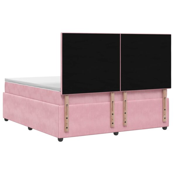 vidaXL Posteľ boxspring s matracom Ružová 180 x 200 cm Zamat – Obrázok 7
