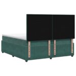 vidaXL Posteľ boxspring s matracom Tmavozelená 200 x 200 cm Zamat – Obrázok 7