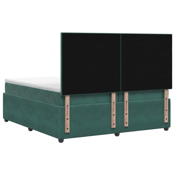 vidaXL Posteľ boxspring s matracom Tmavozelená 200 x 200 cm Zamat – Obrázok 7