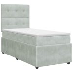 vidaXL Posteľ boxspring s matracom Svetlosivá Jednoduchý Zamat