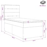 vidaXL Posteľ boxspring s matracom Svetlosivá Jednoduchý Zamat – Obrázok 10
