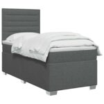 vidaXL Posteľ boxspring s matracom Tmavosivá 80 x 200 cm Látka – Obrázok 2