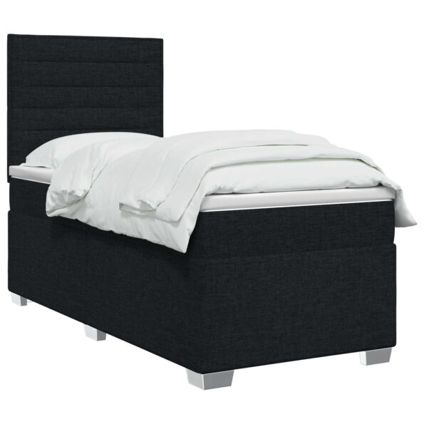 vidaXL Posteľ boxspring s matracom Čierna 90 x 190 cm Látka – Obrázok 2