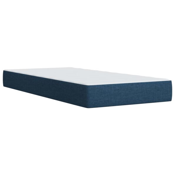 vidaXL Posteľ boxspring s matracom Modrá 90 x 190 cm Látka – Obrázok 5