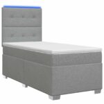 vidaXL Posteľ boxspring s matracom Svetlosivá 90 x 190 cm Látka