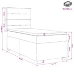 vidaXL Posteľ boxspring s matracom Krémová 90 x 190 cm Látka – Obrázok 11