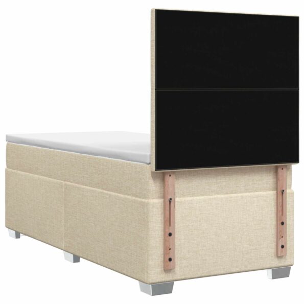 vidaXL Posteľ boxspring s matracom Krémová 90 x 190 cm Látka – Obrázok 7