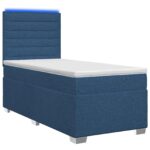vidaXL Posteľ boxspring s matracom Modrá 90 x 200 cm Látka