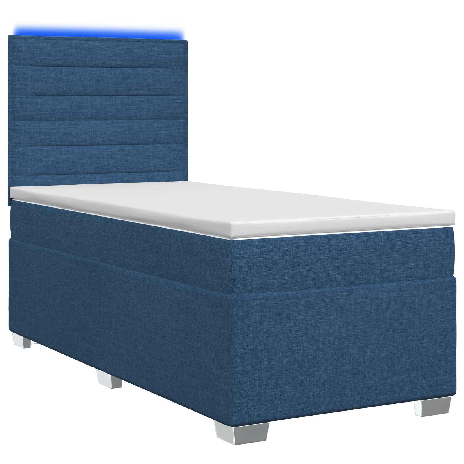 3454781_1.jpg vidaXL Posteľ boxspring s matracom Modrá 90 x 200 cm Látka – Obrázok 1