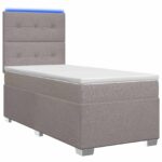 vidaXL Posteľ boxspring s matracom Sivohnedá 90 x 200 cm Látka