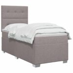 vidaXL Posteľ boxspring s matracom Sivohnedá 90 x 200 cm Látka – Obrázok 2