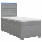 vidaXL Posteľ boxspring s matracom Svetlosivá 100 x 200 cm Látka