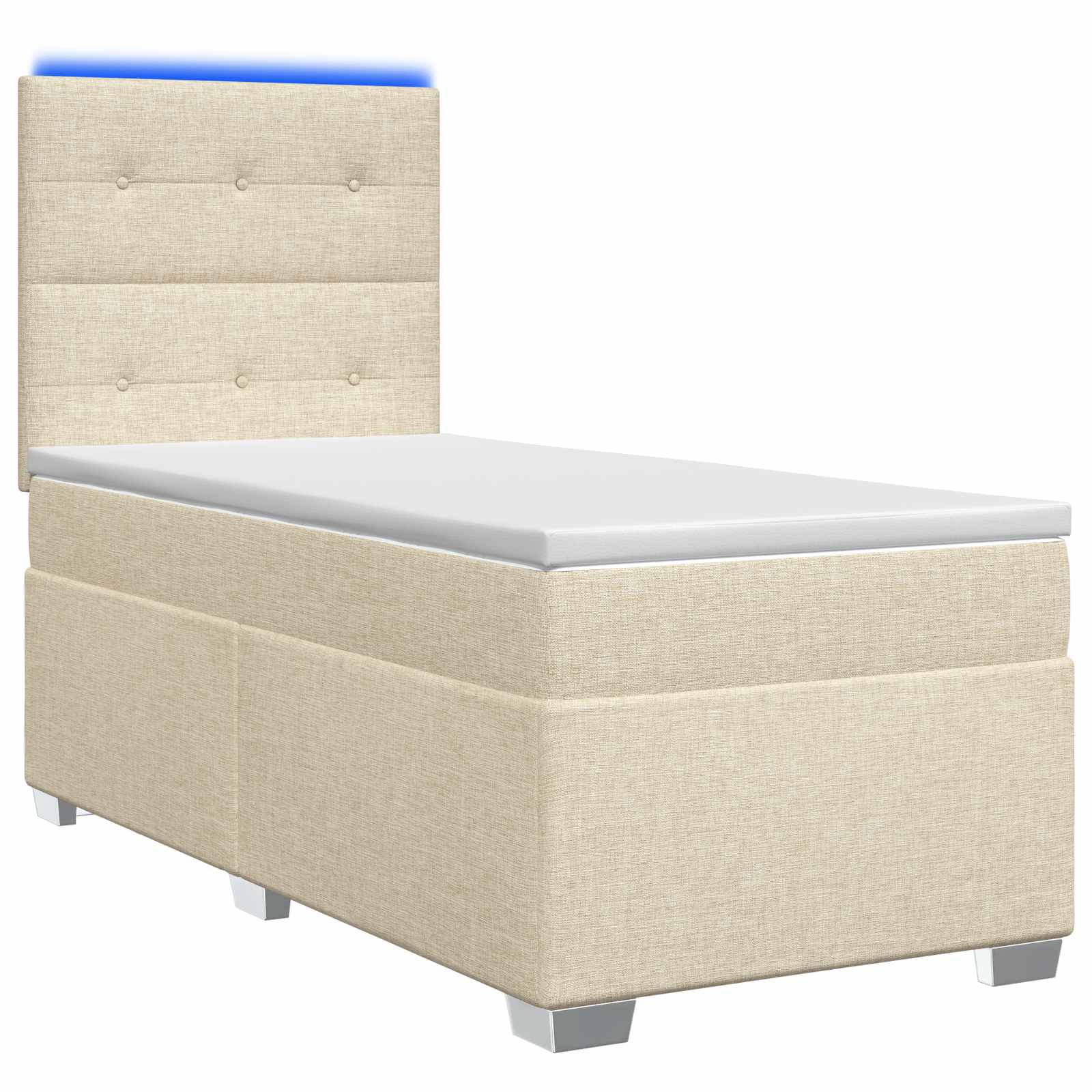 3454808_1.jpg vidaXL Posteľ boxspring s matracom Krémová 100 x 200 cm Látka – Obrázok 1