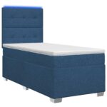 vidaXL Posteľ boxspring s matracom Modrá 100 x 200 cm Látka