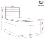 vidaXL Posteľ boxspring s matracom Svetlosivá 120 x 190 cm Látka – Obrázok 11