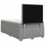 vidaXL Posteľ boxspring s matracom Svetlosivá 120 x 190 cm Látka – Obrázok 7