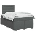 vidaXL Posteľ boxspring s matracom Tmavosivá 120 x 190 cm Látka – Obrázok 2