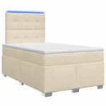 vidaXL Posteľ boxspring s matracom Krémová 120 x 190 cm Látka