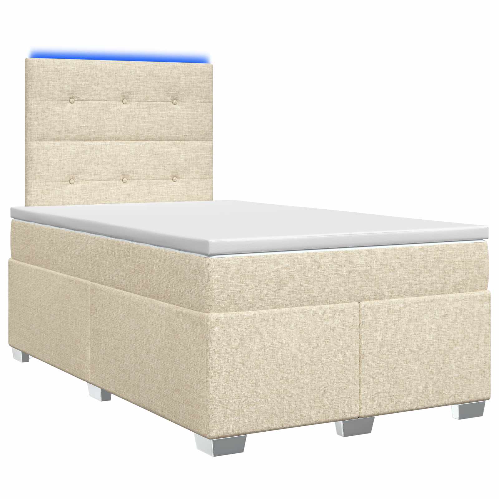 3454829_1.jpg vidaXL Posteľ boxspring s matracom Krémová 120 x 190 cm Látka – Obrázok 1