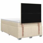 vidaXL Posteľ boxspring s matracom Krémová 120 x 190 cm Látka – Obrázok 7