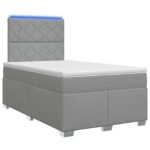 vidaXL Posteľ boxspring s matracom Svetlosivá 120 x 190 cm Látka