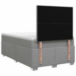 vidaXL Posteľ boxspring s matracom Svetlosivá 120 x 190 cm Látka – Obrázok 7