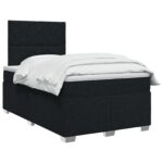 vidaXL Posteľ boxspring s matracom Čierna 120 x 190 cm Látka – Obrázok 2