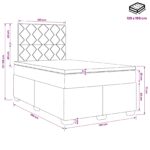 vidaXL Posteľ boxspring s matracom Tmavohnedá 120 x 190 cm Látka – Obrázok 11