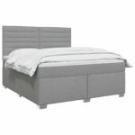 vidaXL Posteľ boxspring s matracom Svetlosivá 140 x 190 cm Látka – Obrázok 2