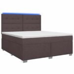 vidaXL Posteľ boxspring s matracom Tmavohnedá 140 x 190 cm Látka