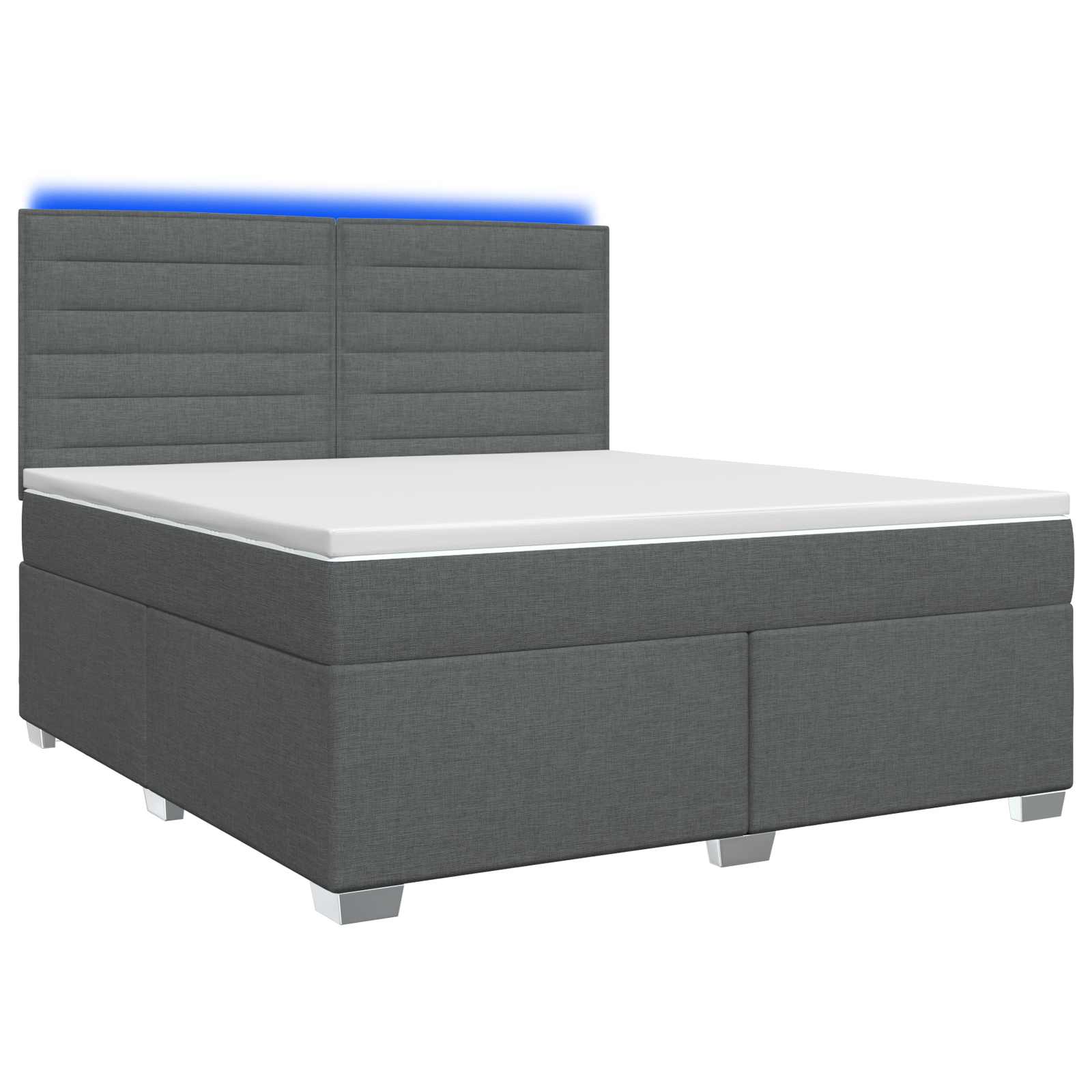 3454902_1.jpg vidaXL Posteľ boxspring s matracom Tmavosivá 160 x 200 cm Látka – Obrázok 1