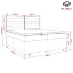 vidaXL Posteľ boxspring s matracom Tmavosivá 200 x 200 cm Látka – Obrázok 11
