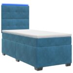vidaXL Posteľ boxspring s matracom Modrá 80 x 200 cm Zamat