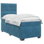 vidaXL Posteľ boxspring s matracom Modrá 80 x 200 cm Zamat – Obrázok 2