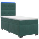vidaXL Posteľ boxspring s matracom Tmavozelená 90 x 190 cm Zamat