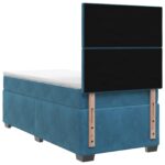 vidaXL Posteľ boxspring s matracom Modrá 90 x 190 cm Zamat – Obrázok 7